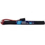 АКБ BlueMax 1000mAh LiPo 7.4V 20C  AK Thin Stick 10 x 15 x 169mm Mini Tamiya plug